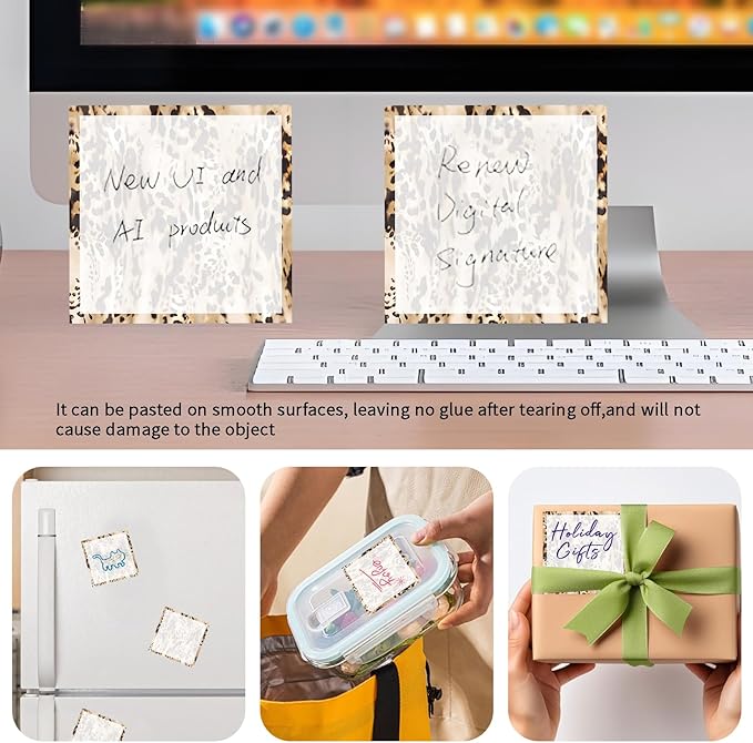 Sticky Notes 3x3 Inches, Cute Self-Stick Notes Bright Funny Sticky Note, Easy to Post for Home, Office, Notebook Cute Animal Skin