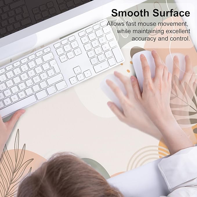 QiyI Large Mouse Pad, Extended Desk Mat for Desktop, PU Leather Waterproof Gaming Mousepad, Computer Desk Accessories Protector Writing Pads for School Office Home 31.5" x 15.7" - Abstract Branches