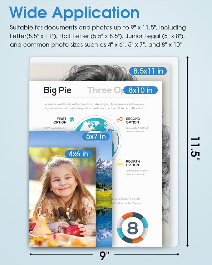 KTRIO 200 Pack Laminating Sheets 5 Mil, Hold 8.5 x 11 Inches Laminate Sheets, 9 x 11.5 Thermal Laminating Pouches for Laminator, Clear Lamination Sheets Paper, Letter Size, Office School Home Supplies