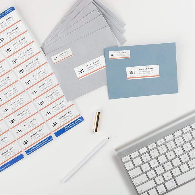 Avery Easy Peel Printable Address Labels with Sure Feed, 1" x 2-5/8" Customizable Stickers, White, 7,500 Blank Mailing Labels, Great for Mailing, Shipping, and More (45160)