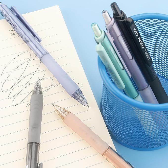 NNY Gel Pens Black Ink Pen 0.5mm with Comfort Grip for Smooth Writing, School & Office Supplies (6 Pack)