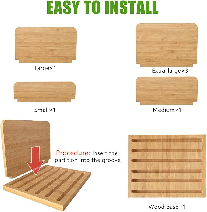 Desk File Mail Organizer Countertop, 5 Slots Bamboo Folder Sorter Holder for Letter, Envelope, Paper, Bill Filing, Desktop Tray Organizer for Office & Home