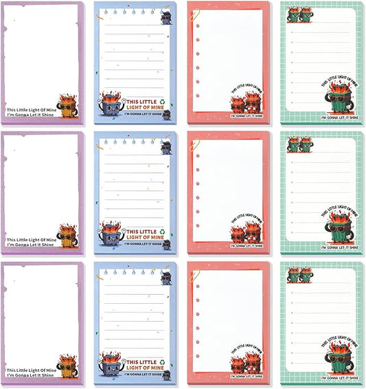 Dumpster On Fire Desk Accessories,12 Pads Pop up Cute Sticky Notes 3.54 x 2.36 Inch,This Little Light of Mine I'm Gonna Let It Shine,Memo Notes Funny Office Gifts for Women Men Coworkers