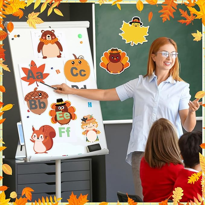 Zhanmai 1200 Pcs Thanksgiving Fall Sticky Notes Bulks Thanksgiving Memo Notepads Turkey Pumpkin Squirrel Maple Leaf Sticky Notes Fall Self-Stick Pads Autumn Gifts