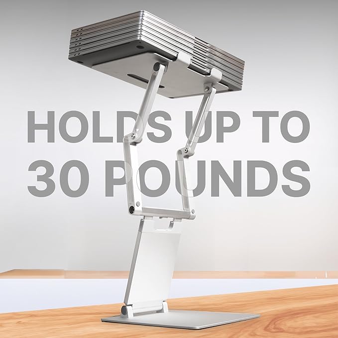 Portable Standing Desk Converter | Adjustable Laptop Riser, Portable Standing Desk with Keyboard & Mouse Attachment, Adjustable Computer iPad Riser | Stand for All Laptops up to 17"