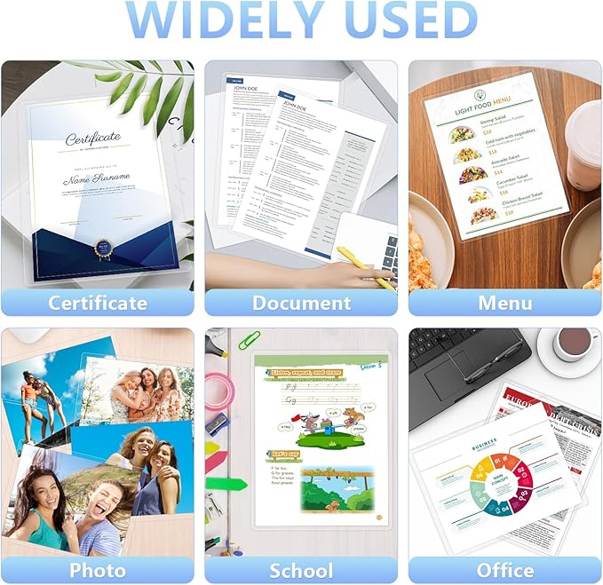 HOUYEE 150 Pack 5 Mil Thermal Laminating Sheets, Hold 8.5 x 11 Inch Sheets, Ultra Clear Laminating Pouches, 9 x 11.5 Inch Lamination Sheet Paper for Laminator, Letter Size, Office and School Supplies