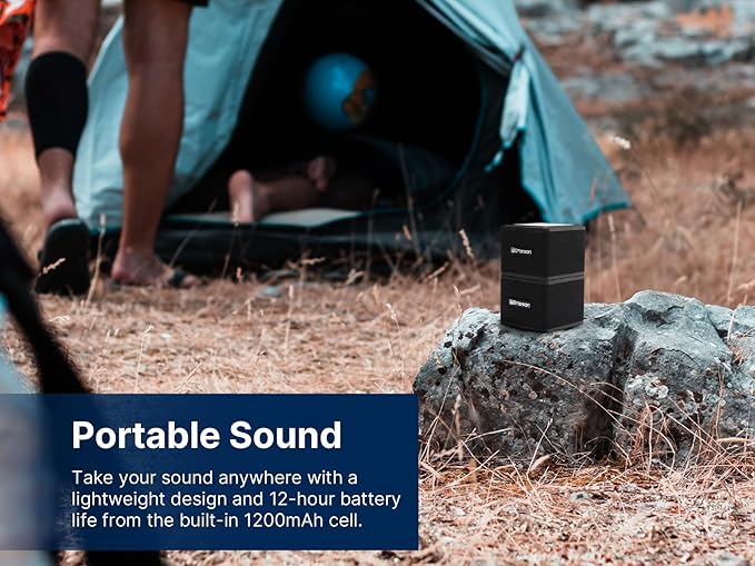 Emerson EAS-3006-BK Sound Blox – Wireless Magnetic Stackable Bluetooth Speakers, Instant Connect, Multi-Room Audio, USB-C Charging, Built-in Subwoofer