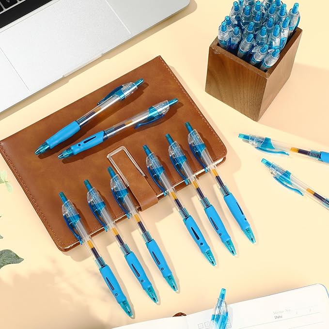 300 Pcs Gel Pens Bulk 0.5mm Ink Gel Pen Retractable Medium Point Rollerball Pens Quick Drying Smooth Writing with Comfortable Grip for School Office Journaling Note Homework (Blue)