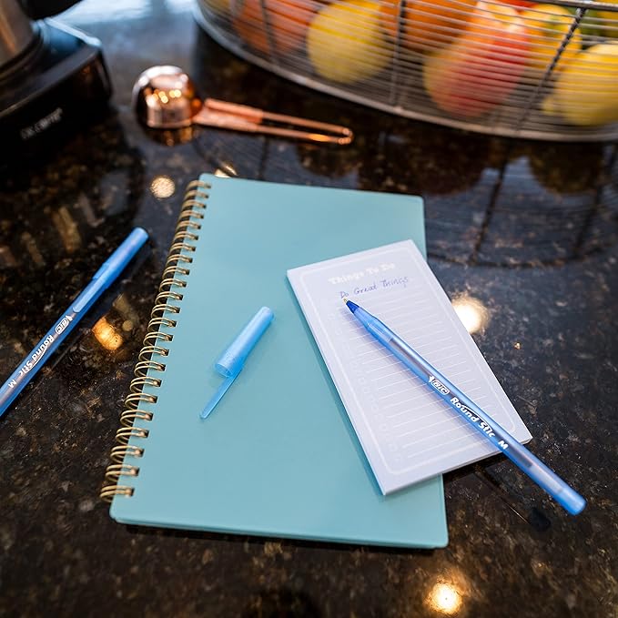 BIC Round Stic Xtra Life Blue Ballpoint Pens, Medium Point (1.0mm), 60-Count Pack of Bulk Pens, Flexible Round Barrel for Writing Comfort, No. 1 Selling Ballpoint Pens (Pack of 2)