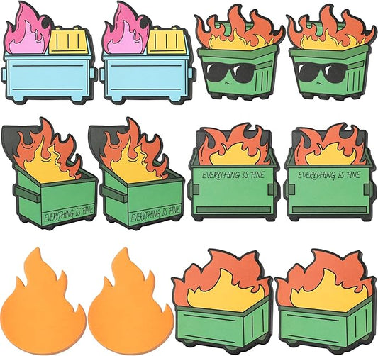 Dumpster On Fire Desk Accessories,6 Shaped-12 Pads Pop up Cute Sticky Notes,It's Fine I'm Fine Everything is Fine,Memo Notes Funny Office Gifts for Women Men Coworkers