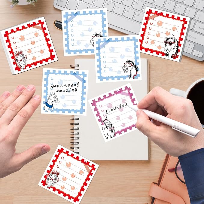 Funny Sticky Notes Gifts - 9 Pack Fun Horse Notepads 3x3 Inches, Funny Horse Self-Adhesive Memo Pads, Office Study Supplies Work Gag Gift for Coworkers Friends (450 Sheets)