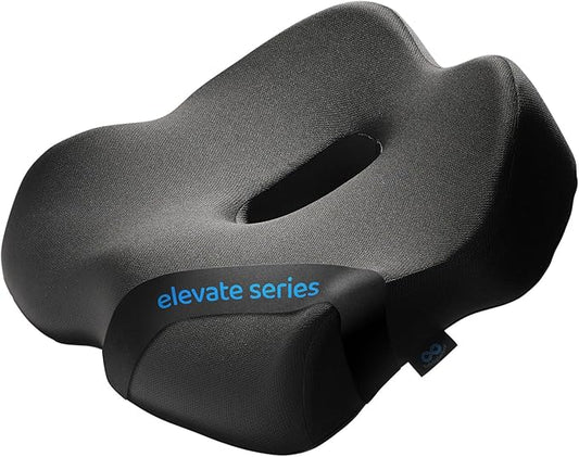 Everlasting Comfort Doctor Recommended Memory Foam Seat Cushion for Office Chairs & Car - Ergonomic Office Desk Accessories - Cushions for Tailbone Pain Relief, Sciatica & Back Support Pillow