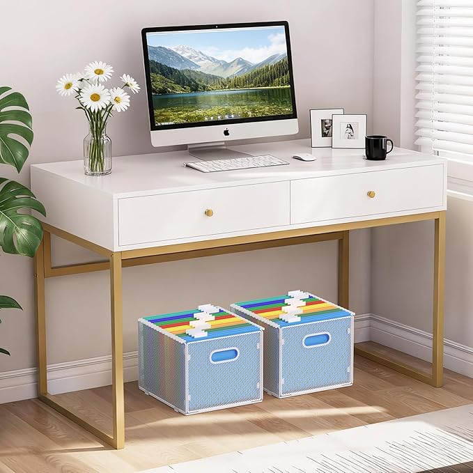 samstar 2 Pack Hanging File Organizer, Mesh File Folder Box Filing Box Cabinet Organizer Storage Boxes, Letter Size,White