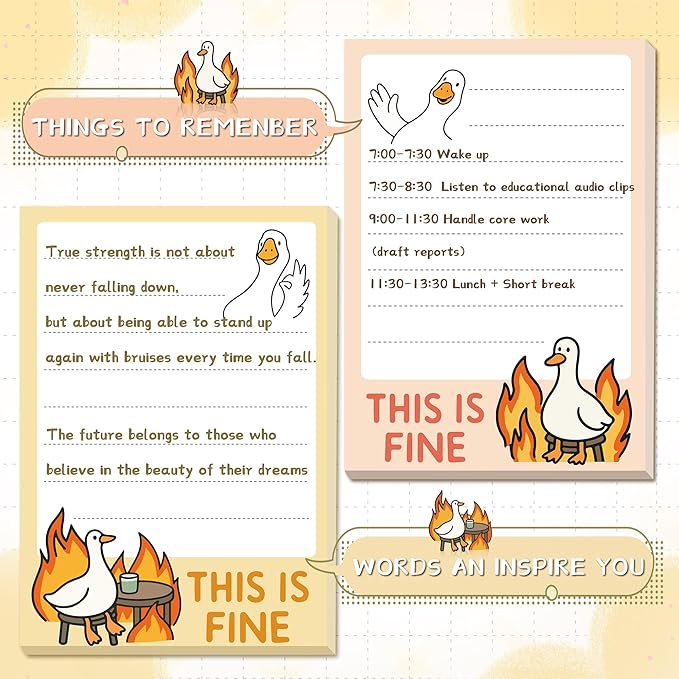 Goose Sticky Notes Gifts – 12 Pads Silly Office Gifts for Coworkers, Funny Post It Notes, 600 Sheets 3.6 x 2.4 Inch Novelty Silly Notepads, Goose Self-Stick Memo Pads for Office, School, Desktop