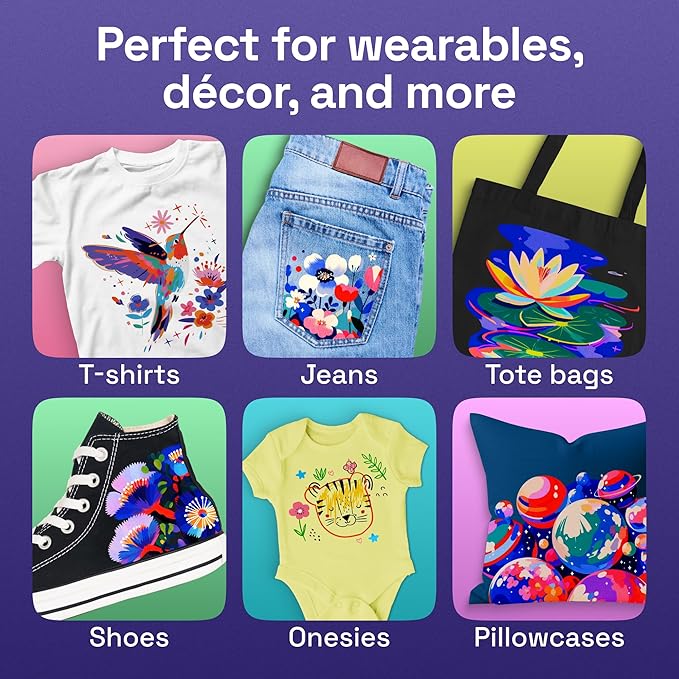 ARTISTRO 24 Dual-Tip Fabric Markers - Fabric Decorating Kit - Permanent for Clothes - Acrylic Paint Pens for Sneakers, Bags, Shoes, Textile, Canvas, Sewing, Craft, DIY - Brush and Fine Tip